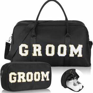 Black Groom Travel Bag Set
